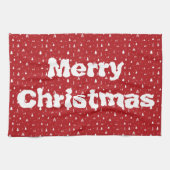 クリスマスツリーと雪片キッチンタオル キッチンタオル (横)