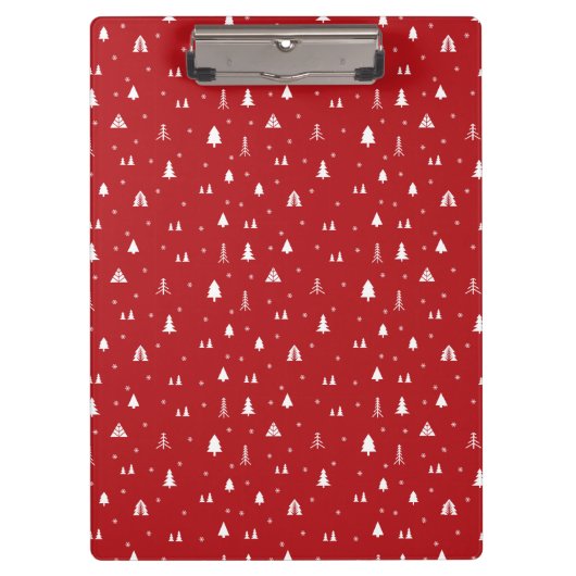 クリスマスツリーと雪片クリップボード クリップボード (正面)
