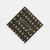 クリスマスツリーと雪片パターン金ゴールドID863 スタンダードランチョンナプキン (角)