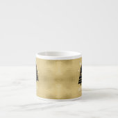 クリスマスツリーと雪片金ゴールドID863 エスプレッソカップ (正面)