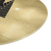 クリスマスツリーと雪片金ゴールドID863 カッティングボード (角)