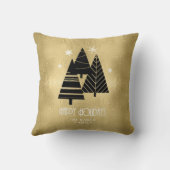 クリスマスツリーと雪片金ゴールドID863 クッション (裏面)