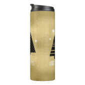 クリスマスツリーと雪片金ゴールドID863 タンブラー (回転右)