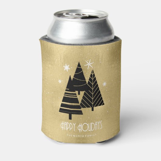 クリスマスツリーと雪片金ゴールドID863 缶クーラー (缶裏面)