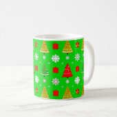 クリスマスツリーと雪片 コーヒーマグカップ (正面右)