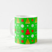 クリスマスツリーと雪片 コーヒーマグカップ (正面左)