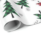クリスマスツリーと雪片 ラッピングペーパー (ロールコーナー)