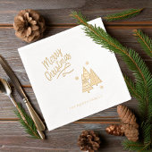 クリスマスツリーと雪片ID863 箔ナプキン