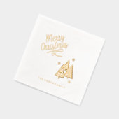 クリスマスツリーと雪片ID863 箔ナプキン (左)