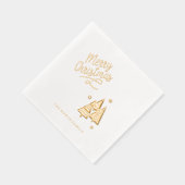 クリスマスツリーと雪片ID863 箔ナプキン (右)