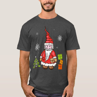 クリスマスツリーと雪片Xmaとサンタクロース Tシャツ