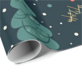 クリスマスツリーと雪 ラッピングペーパー (ロールコーナー)