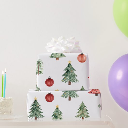 クリスマスツリーと飾り玉 ラッピングペーパー (パーティーギフト)