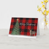 クリスマスツリーと鹿のカード カード (黄色い花)