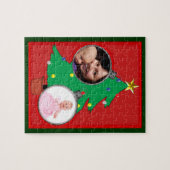 クリスマスツリーと2枚のオーナメント写真 ジグソーパズル (横)