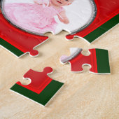 クリスマスツリーと2枚のオーナメント写真 ジグソーパズル (側面)