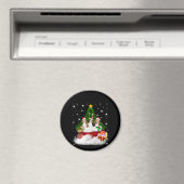クリスマスツリーと3つのビーグルスサンタクロース マグネット (インサイチュ (食洗機))