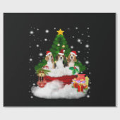 クリスマスツリーと3つのビーグルスサンタクロース ラッピングペーパー (フラット)