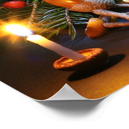 クリスマスツリーとacorn小人 – クリスマスポスター ポスター (角)