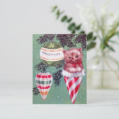 クリスマスツリーにいる子猫 シーズンカード (スタンド正面)