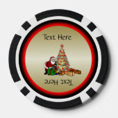 クリスマスツリーにおもちゃのあるサンタクロース ポーカーチップ (裏面)