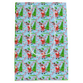 クリスマスツリーによるサンタゴルフ ミディアムペーパーバッグ (裏面)