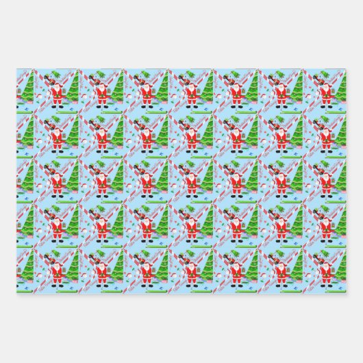 クリスマスツリーによるサンタゴルフ ラッピングペーパーシート (正面)