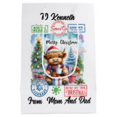 クリスマスツリーによるハイランドカウサイプスバイクリスマスツリー ミディアムペーパーバッグ (裏面)