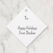 クリスマスツリーにシャム猫を贈るラベル フェイバータグ (裏面)