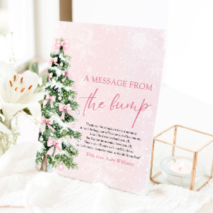 クリスマスツリーにバンプサインからのメッセージを弓で飾る 台座サイン