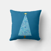 クリスマスツリーにモダン咲く青い花 クッション (裏面)