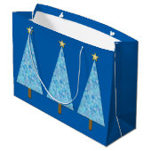 クリスマスツリーにモダン咲く青い花 ラージペーパーバッグ (裏面アングル)