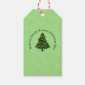 クリスマスツリーに一致する名前文字の変更 ギフトタグ (正面)