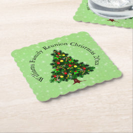 クリスマスツリーに一致する名前文字の変更 ペーパーコースター