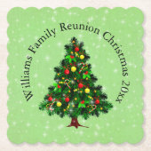 クリスマスツリーに一致する名前文字の変更 ペーパーコースター (正面)