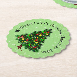 クリスマスツリーに一致する名前文字の変更 ペーパーコースター