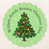 クリスマスツリーに一致する名前文字の変更 ペーパーコースター (正面)