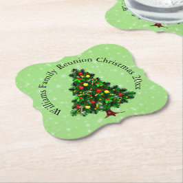 クリスマスツリーに一致する名前文字の変更 ペーパーコースター