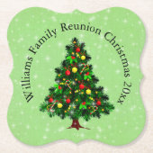 クリスマスツリーに一致する名前文字の変更 ペーパーコースター (正面)