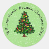 クリスマスツリーに一致する名前文字の変更 ラウンドシール (正面)