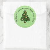 クリスマスツリーに一致する名前文字の変更 ラウンドシール (バッグ)