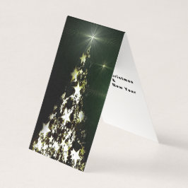 クリスマスツリーに星の夜空の折り畳みテントカード