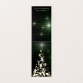 クリスマスツリーに星の夜空の折り畳みテントカード (外部フラット)