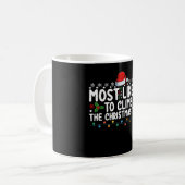 クリスマスツリーに登りそうな家族 コーヒーマグカップ (正面左)
