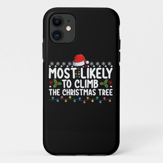 クリスマスツリーに登りそうな家族 Case-Mate iPhoneケース (裏面)