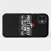 クリスマスツリーに登りそうな家族 Case-Mate iPhoneケース (裏面(横))