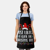 クリスマスツリーに登る可能性大 クリスマス エプロン (着用した状態)