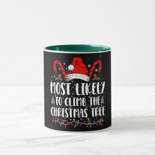 クリスマスツリーに登る可能性大 クリスマス マグカップ (中央)