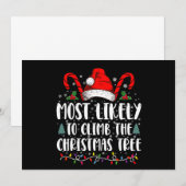 クリスマスツリーに登る可能性大 クリスマス 招待状 (正面/裏面)