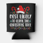 クリスマスツリーに登る可能性大 クリスマス 缶クーラー (正面)